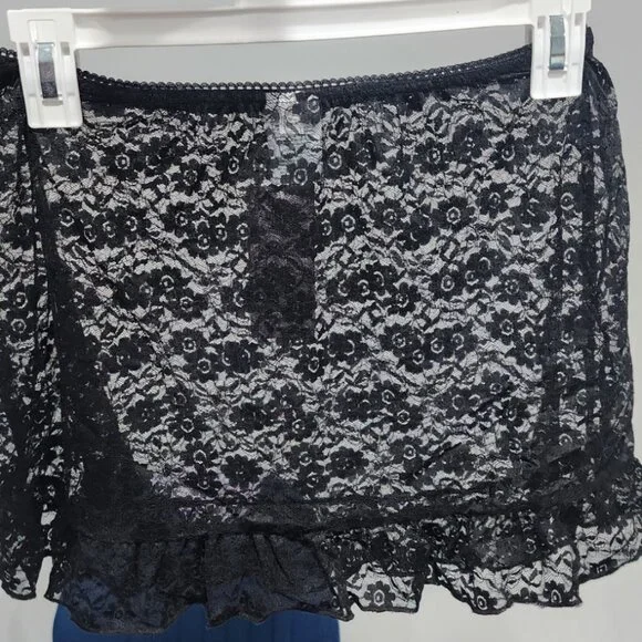 Women Black Lace Skirt Lining size S 4/6 - Picture 1 of 3